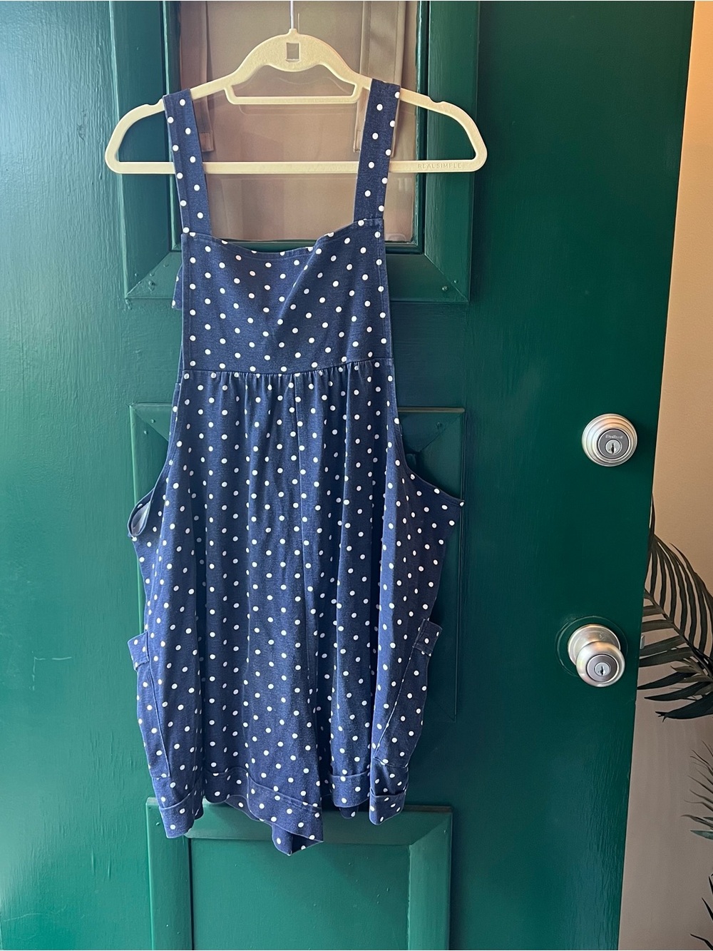Harvey Celler Navy Polka Dot romper - Picture 2 of 6